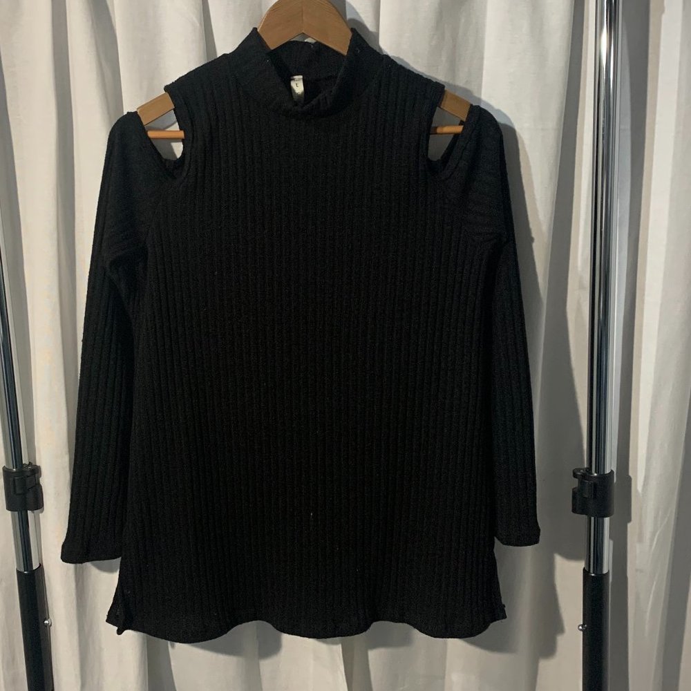 MTS Cold Shoulder Sweater - Black